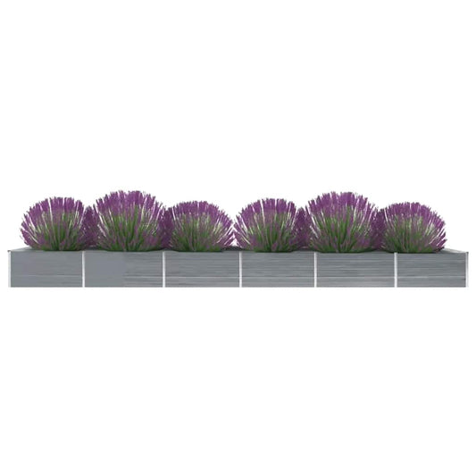 6m Galvanised Steel Raised Garden Bed 600x80cm | HomeAndLiving