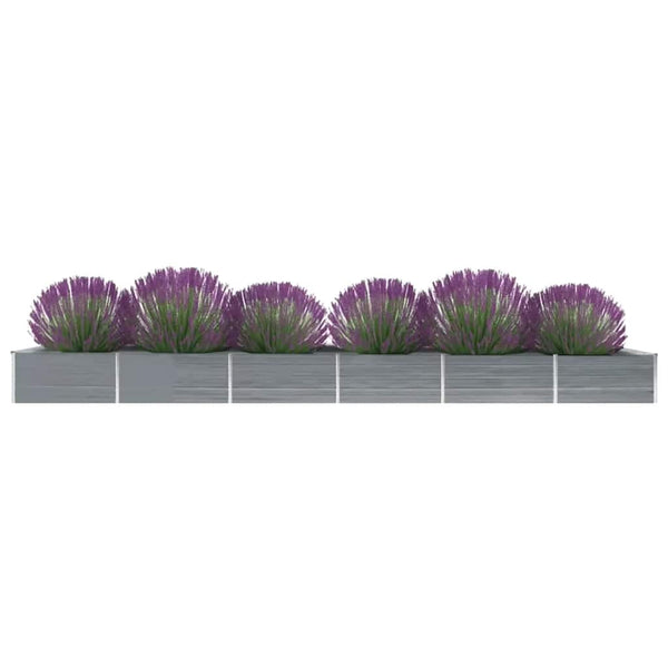  6m Galvanised Steel Raised Garden Bed 600x80cm | HomeAndLiving