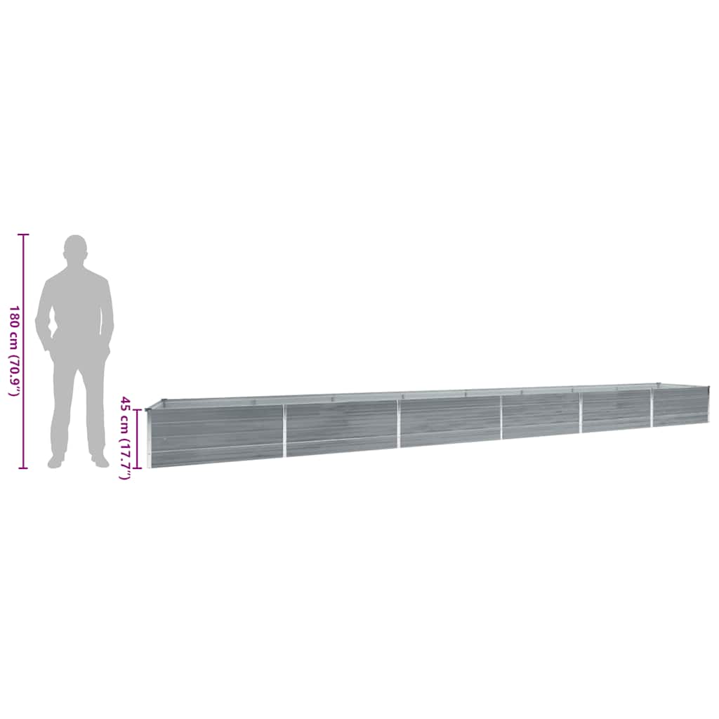 6m Galvanised Steel Raised Garden Bed 600x80cm | HomeAndLiving