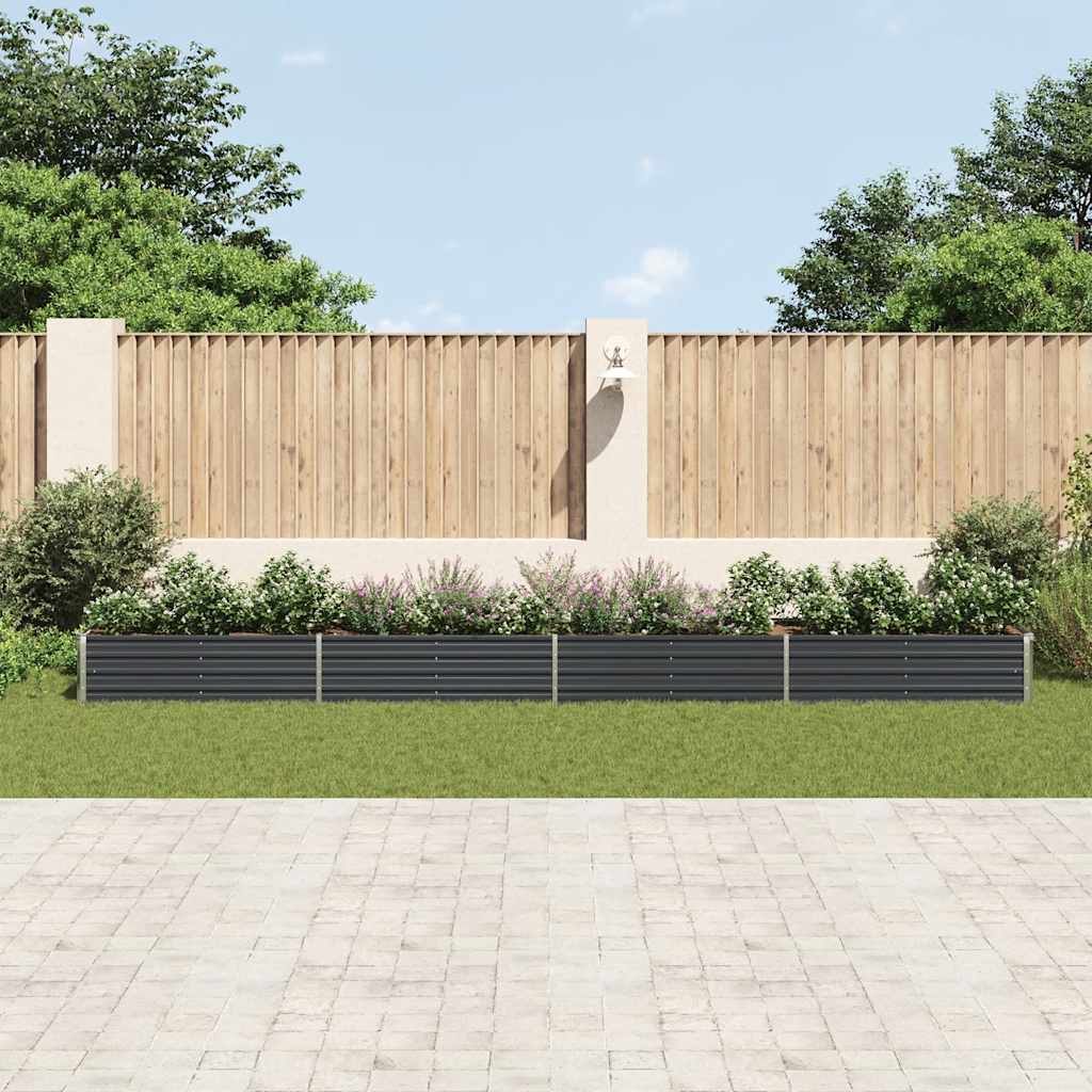 Galvanised Steel Raised Garden Bed 6m Anthracite | HomeAndLiving