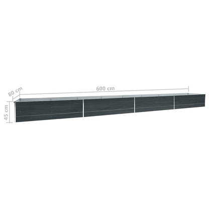 Galvanised Steel Raised Garden Bed 6m Anthracite | HomeAndLiving