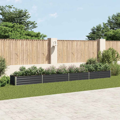 Galvanised Steel Raised Garden Bed 6m Anthracite | HomeAndLiving