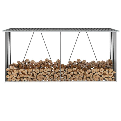 Garden Log Storage Shed Galvanised Steel Anthracite