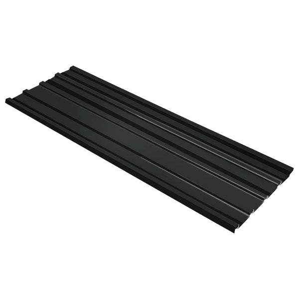  Roof Panels 12 pcs Galvanised Steel Anthracite