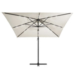 Cantilever Umbrella with LED lights and Steel Pole 250x250 cm Sand