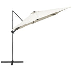 Cantilever Umbrella with LED lights and Steel Pole 250x250 cm Sand