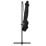 Cantilever Umbrella with LED lights and Steel Pole 250x250 cm Black