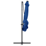 Cantilever Umbrella with LED lights and Steel Pole 250x250 cm Azure Blue