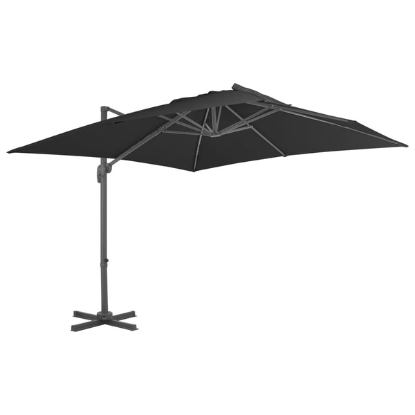  Cantilever Umbrella with Aluminium Pole 3x3 m Black