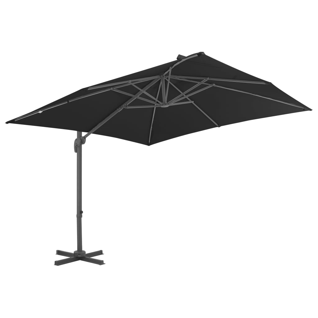 Cantilever Umbrella with Aluminium Pole 3x3 m Black