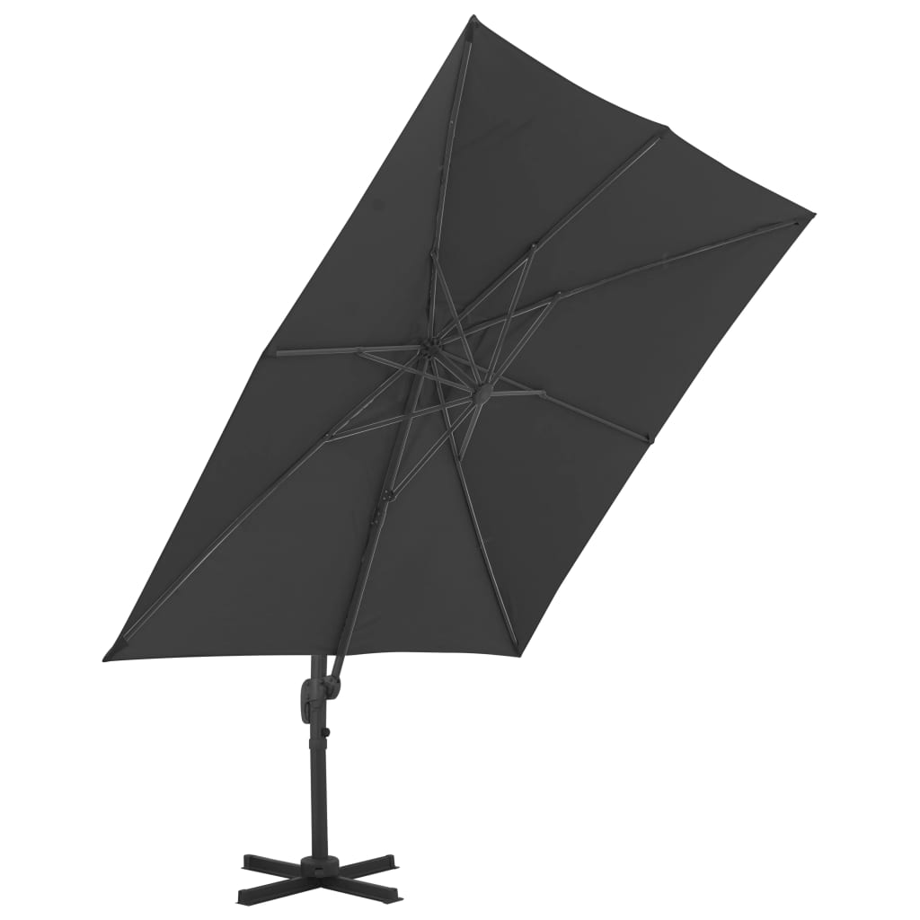 Cantilever Umbrella with Aluminium Pole 3x3 m Black