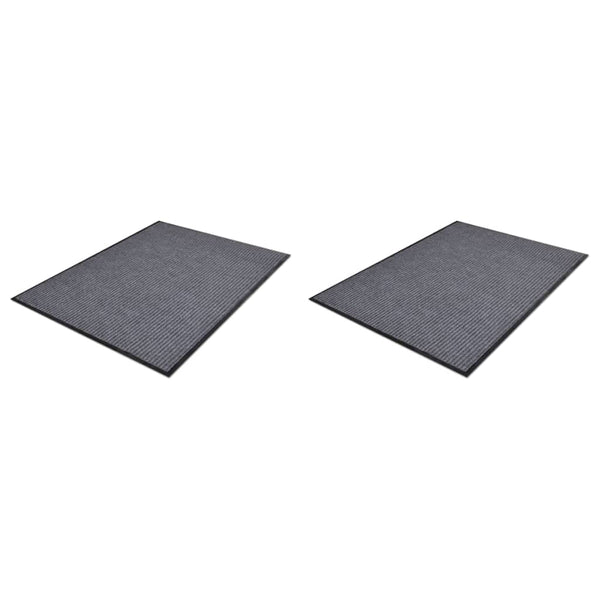  PVC Door Mats 2 pcs Grey