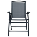 Folding Garden Chairs 2 pcs Texilene Grey