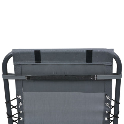 Deck Chair Headrest Grey 40x7.5x15 cm Textilene