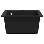 Overmount Kitchen Sink Single Basin Granite Black