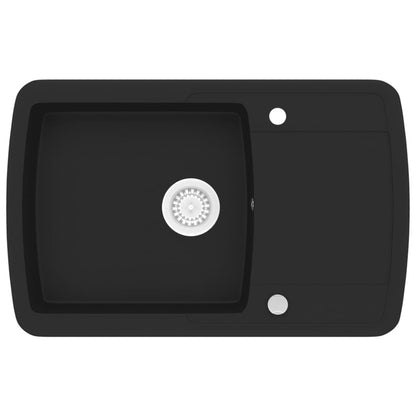 Granite Kitchen Sink Single Basin Black - 780×500×310mm