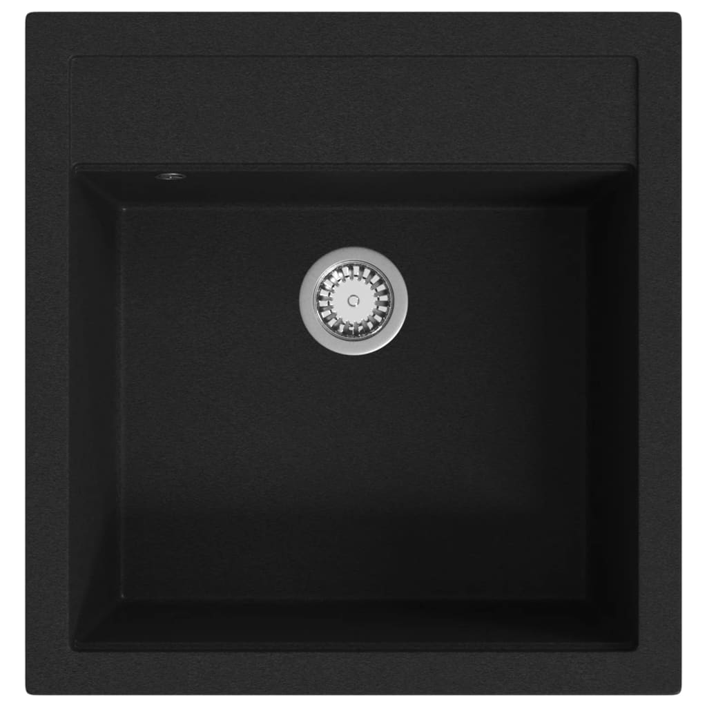 Granite Kitchen Sink Single Basin Black - 490×510×306mm