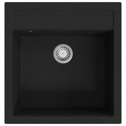 Granite Kitchen Sink Single Basin Black - 490×510×306mm