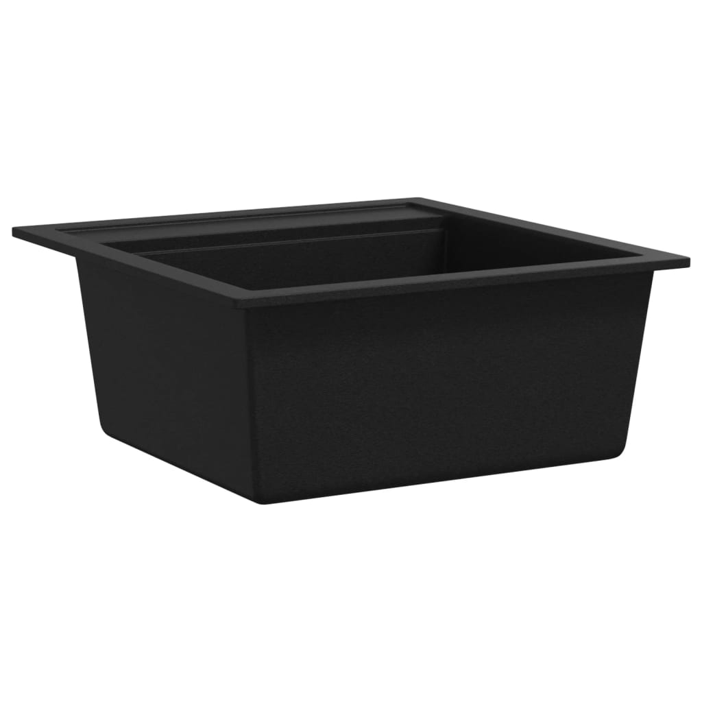Granite Kitchen Sink Single Basin Black - 490×510×306mm