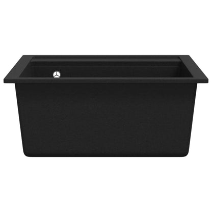 Granite Kitchen Sink Single Basin Black - 490×510×306mm