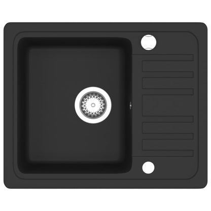 Granite Kitchen Sink Single Basin Black - 575×460×280mm