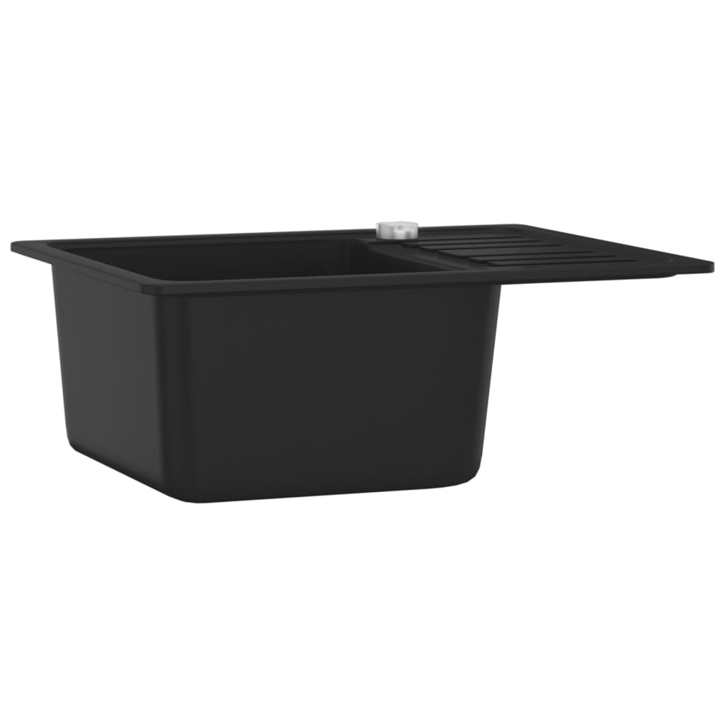 Granite Kitchen Sink Single Basin Black - 575×460×280mm