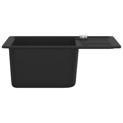 Granite Kitchen Sink Single Basin Black - 575×460×280mm