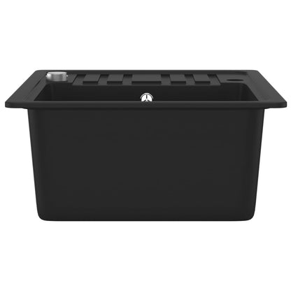 Granite Kitchen Sink Single Basin Black - 575×460×280mm