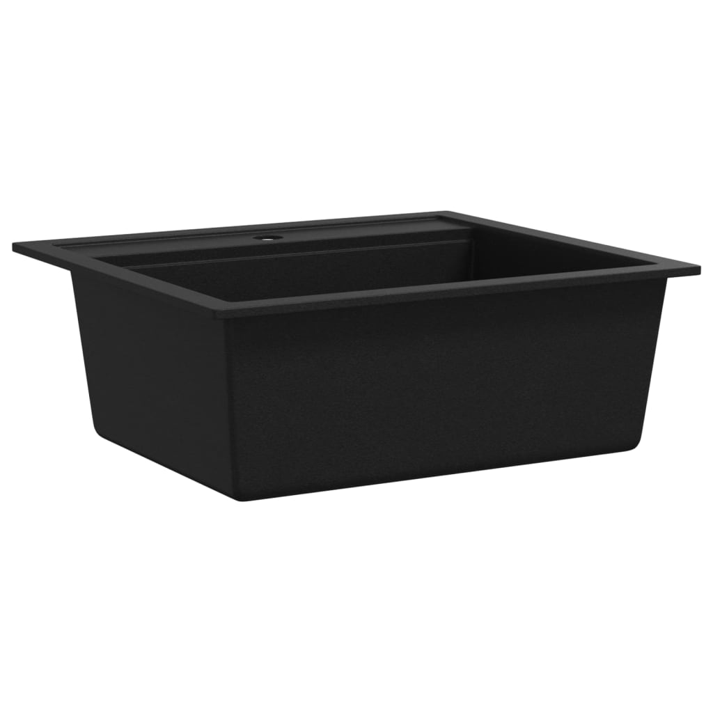 Granite Kitchen Sink Single Basin Black - 565×510×306mm