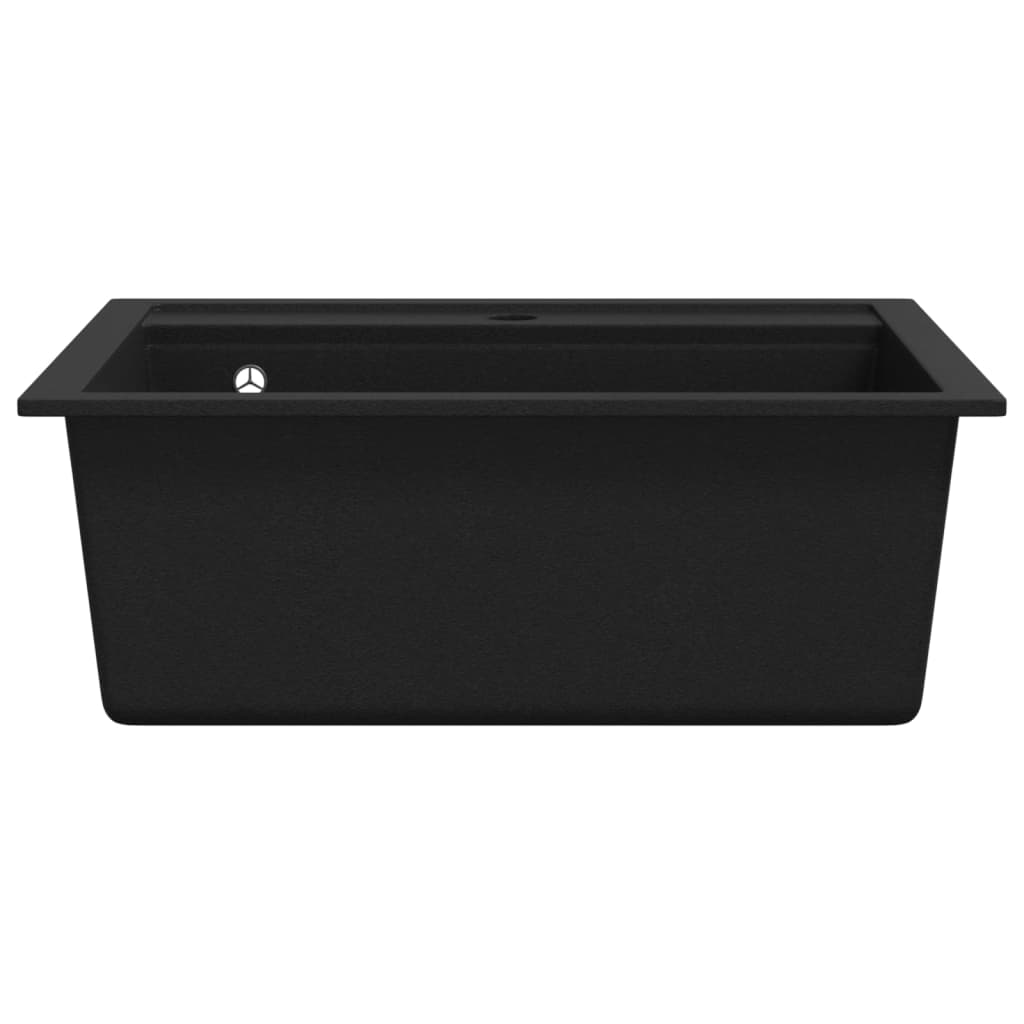 Granite Kitchen Sink Single Basin Black - 565×510×306mm