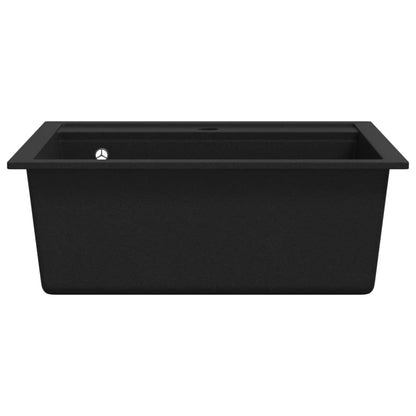 Granite Kitchen Sink Single Basin Black - 565×510×306mm