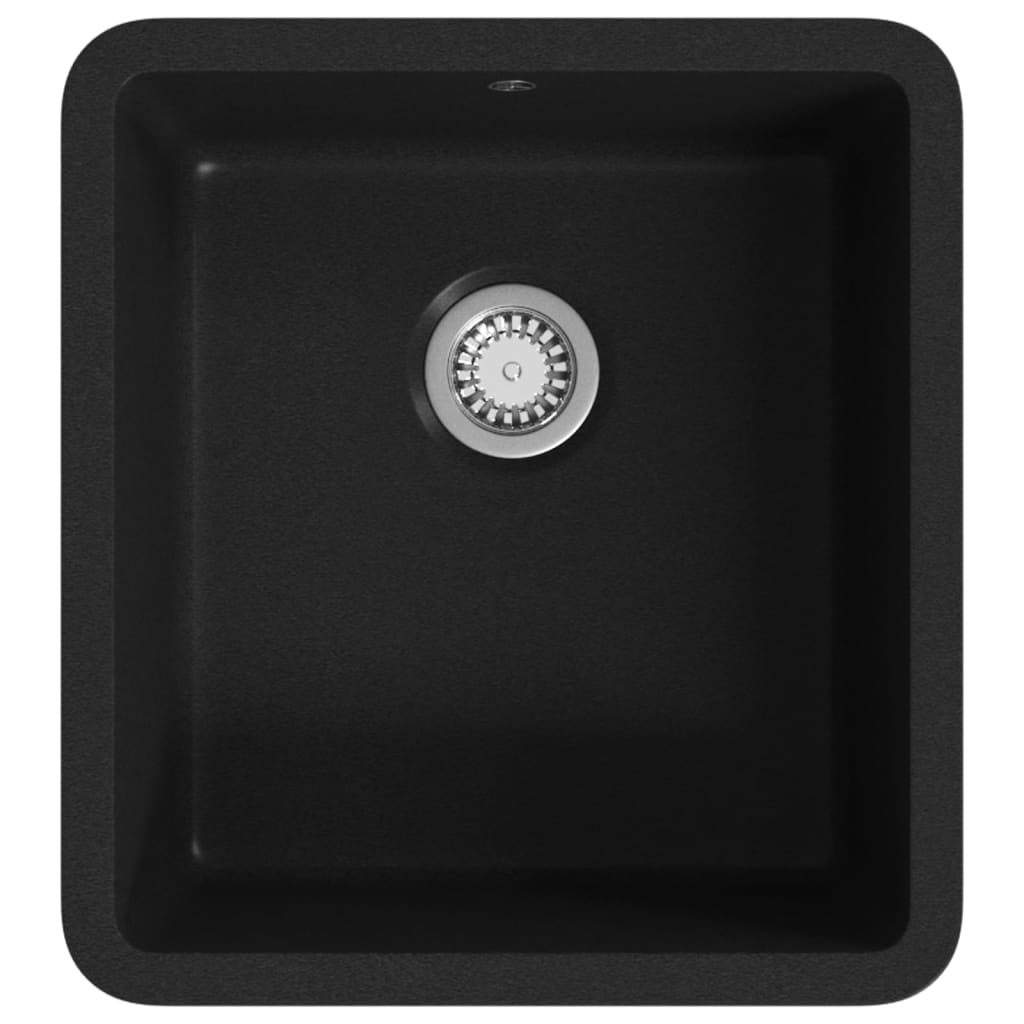 Granite Kitchen Sink Single Basin Black - 420×460×310mm