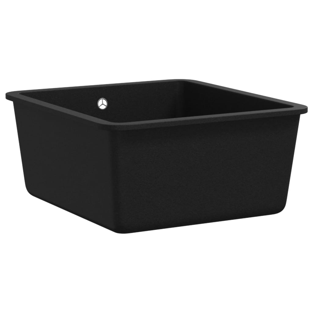Granite Kitchen Sink Single Basin Black - 420×460×310mm