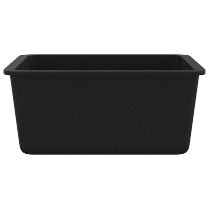 Granite Kitchen Sink Single Basin Black - 420×460×310mm