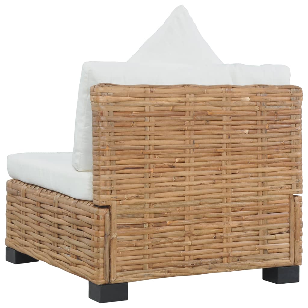 Armless Sofa with Cushions Natural