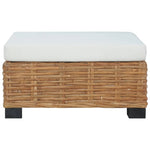 Footrest with Cushion Natural Rattan