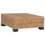 Footrest with Cushion Natural Rattan