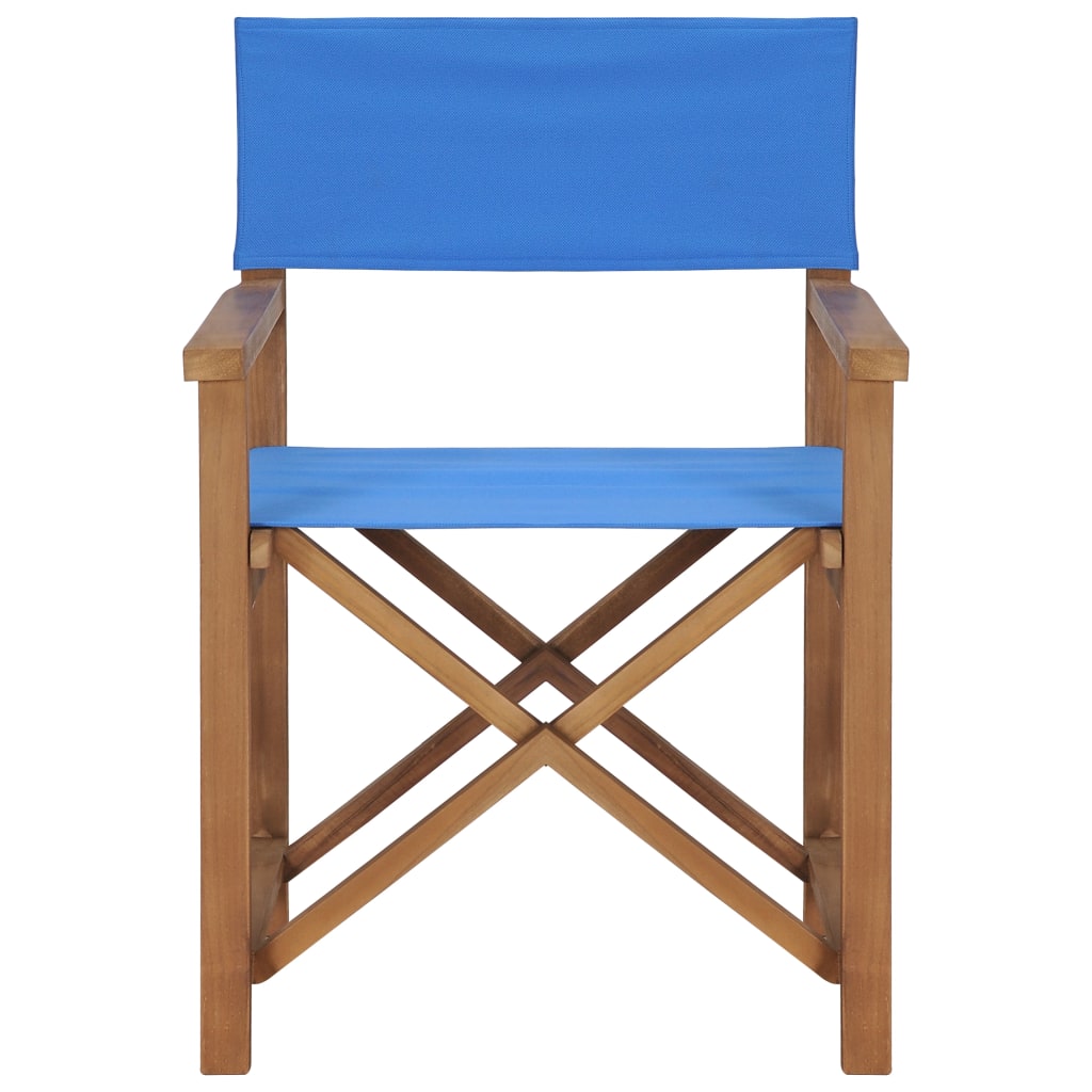Director's Chair Solid Teak Wood Blue