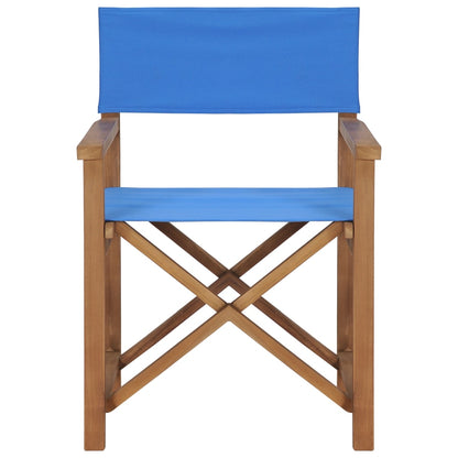 Director's Chair Solid Teak Wood Blue