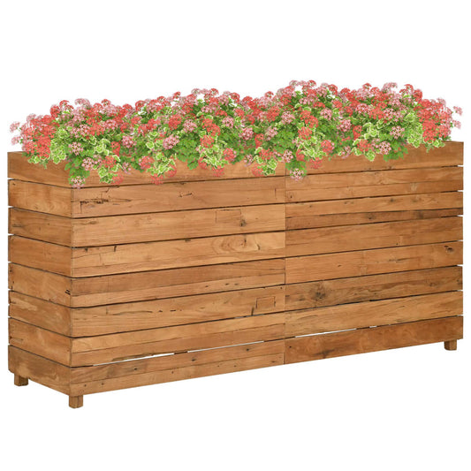 Planter Recycled Teak and Steel - 150×40×72cm