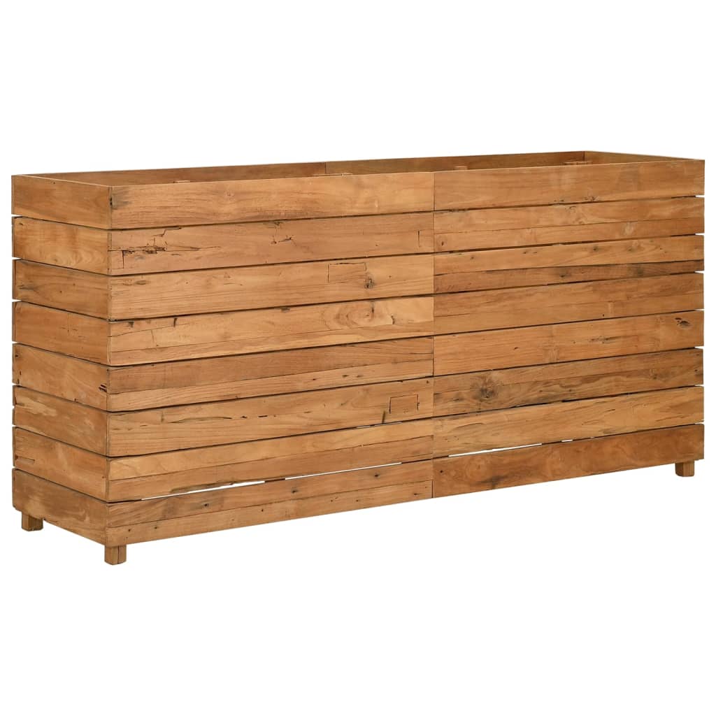 Planter Recycled Teak and Steel - 150×40×72cm