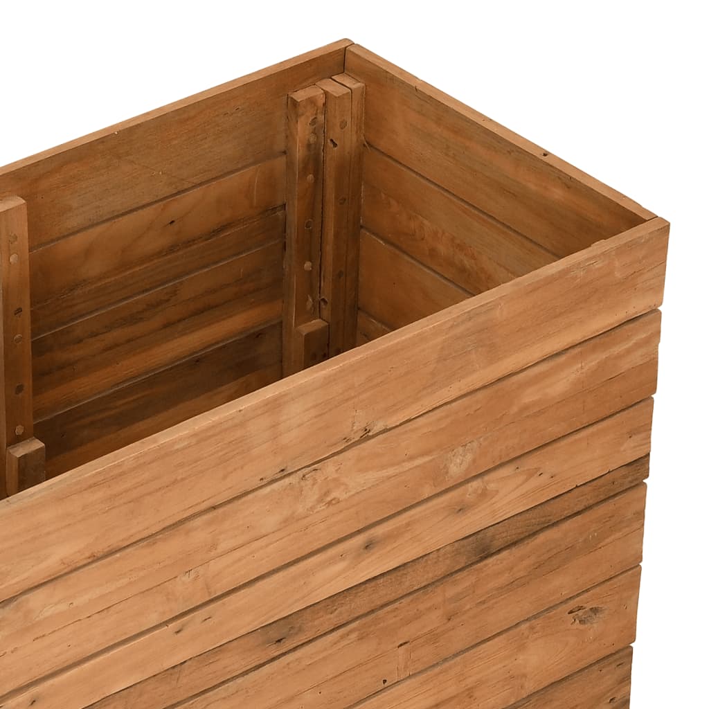 Planter Recycled Teak and Steel - 150×40×72cm