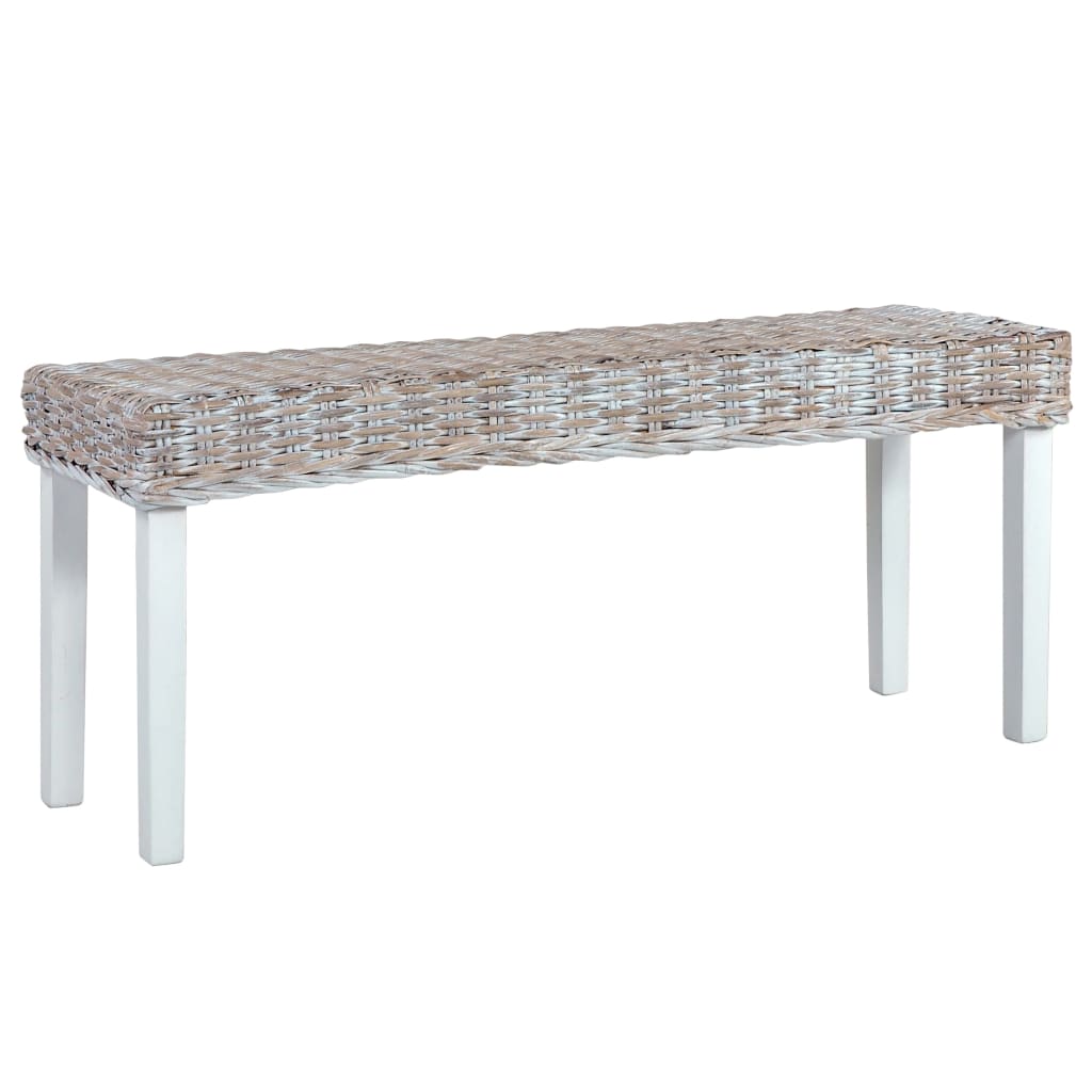 Bench 110 cm White Natural