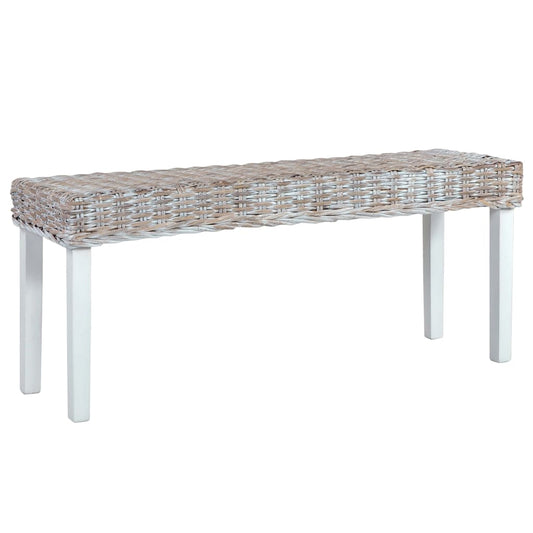 Bench 110 cm White Natural
