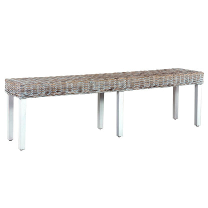 Bench 160 cm White Natural Kubu Rattan