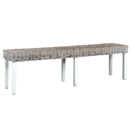 Bench 160 cm White Natural Kubu Rattan