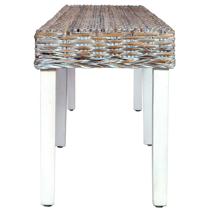 Bench 160 cm White Natural Kubu Rattan