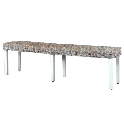 Bench 160 cm White Natural Kubu Rattan