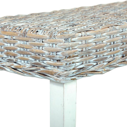Bench 160 cm White Natural Kubu Rattan