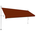 Manual Retractable Awning 400 cm Orange and Brown